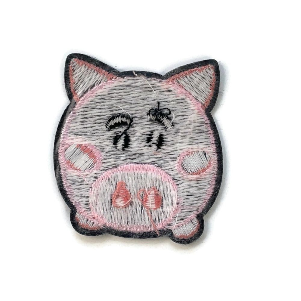 Pink Pig Small Embroidered Patch - Picture 3 of 3